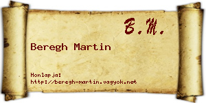 Beregh Martin névjegykártya